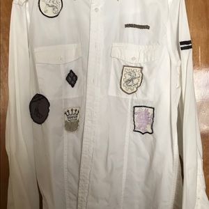 Men’s Medium White with emblems INC shirt
